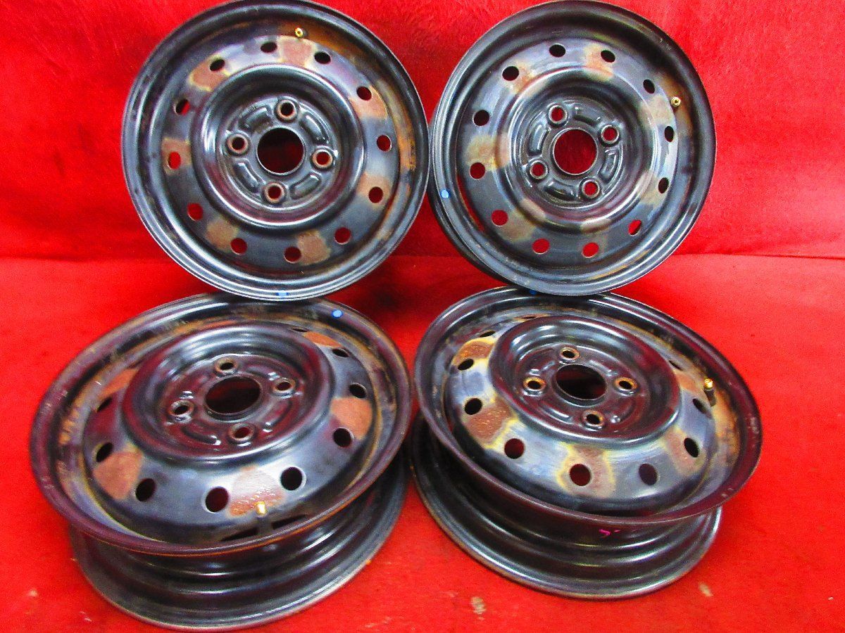 スチール ホイール 4本 ダイハツ ムーヴ L900S系 純正 13×4.00b 4穴 PCD 100 +45 ハブ径 54◆ 52366H