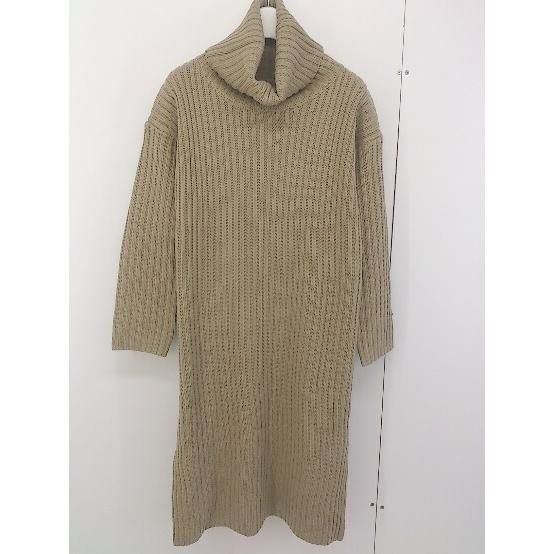 ◇ fifth フィフス タートルネック 長袖 膝下丈 ニット ワンピース ベージュ レディース 【中古】 【1203150013831】