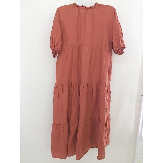 ◇ w closet ダブルクローゼット 半袖 ロング ワンピース テラコッタ系 レディース 【中古】 【1203170001474】