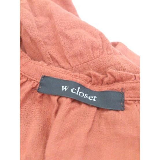 ◇ w closet ダブルクローゼット 半袖 ロング ワンピース テラコッタ系 レディース 【中古】 【1203170001474】