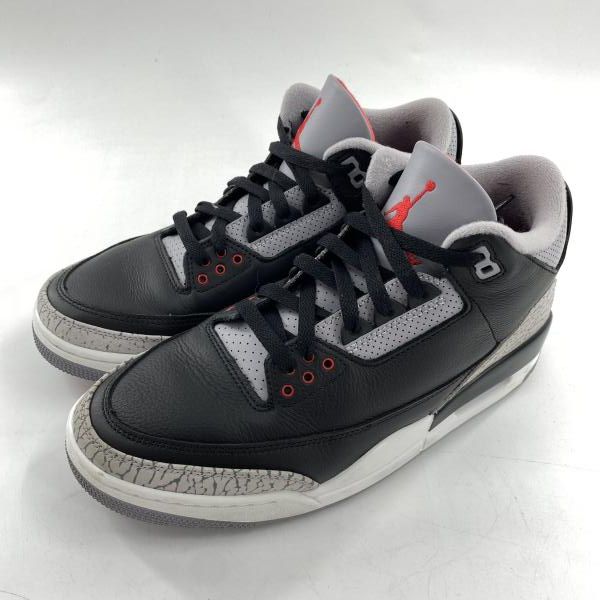 中古】NIKE Air Jordan 3 Retro Black Cement 2024 スニーカー 27cm 