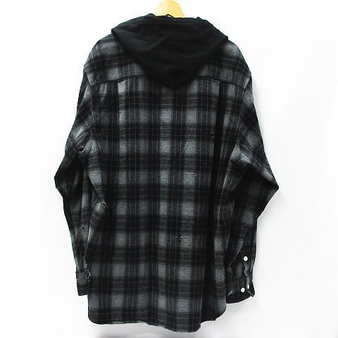 KAMIYA カミヤ DISTRESSED HOODED CHEAKED SHIRT チェックシャツ