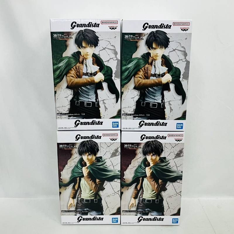 進撃の巨人 Grandista リヴァイ エレン プライズ フィギュア 4個 まとめ セット / BANDAI