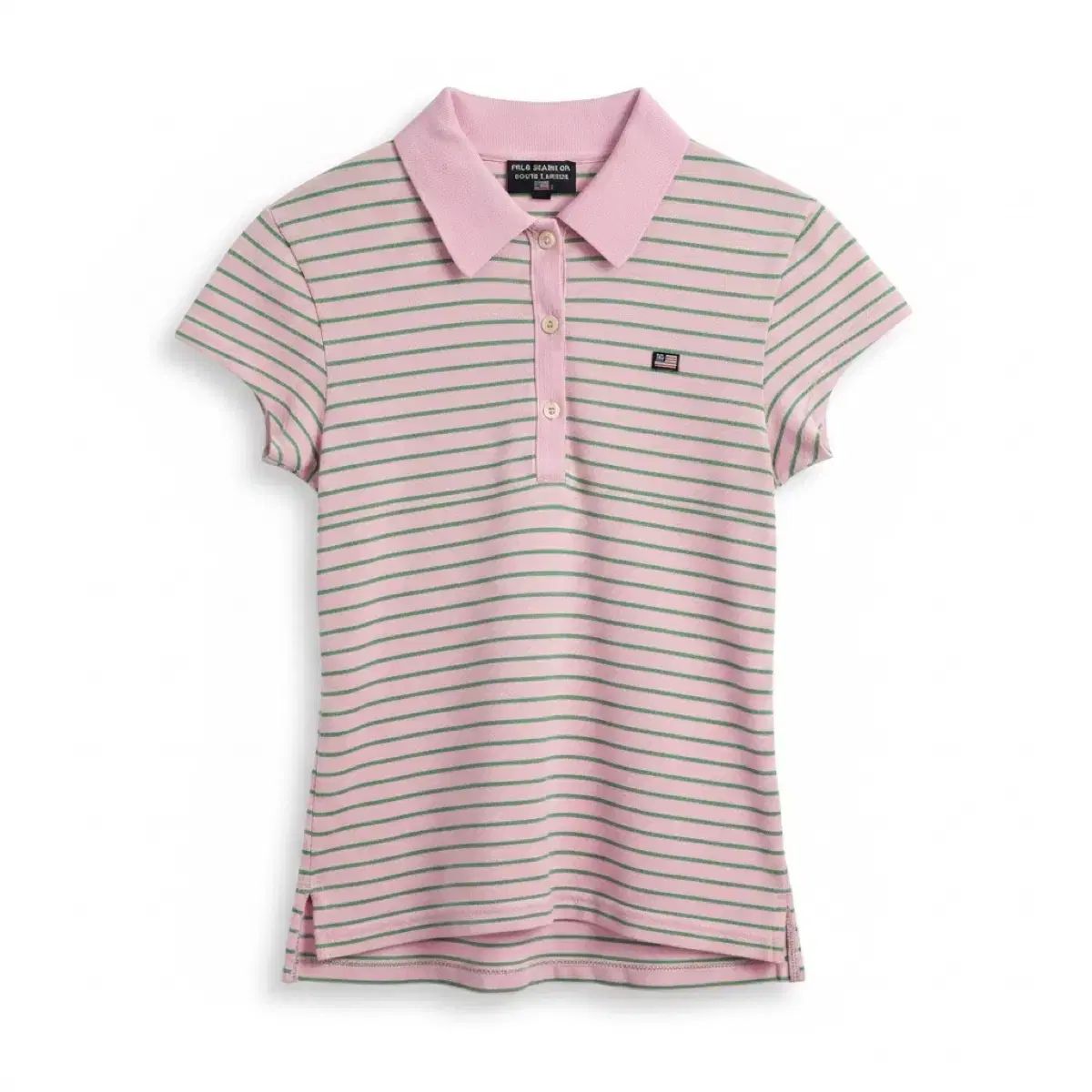 ポロジーン ピンク ストライプ 半袖 カラーTシャツ 90