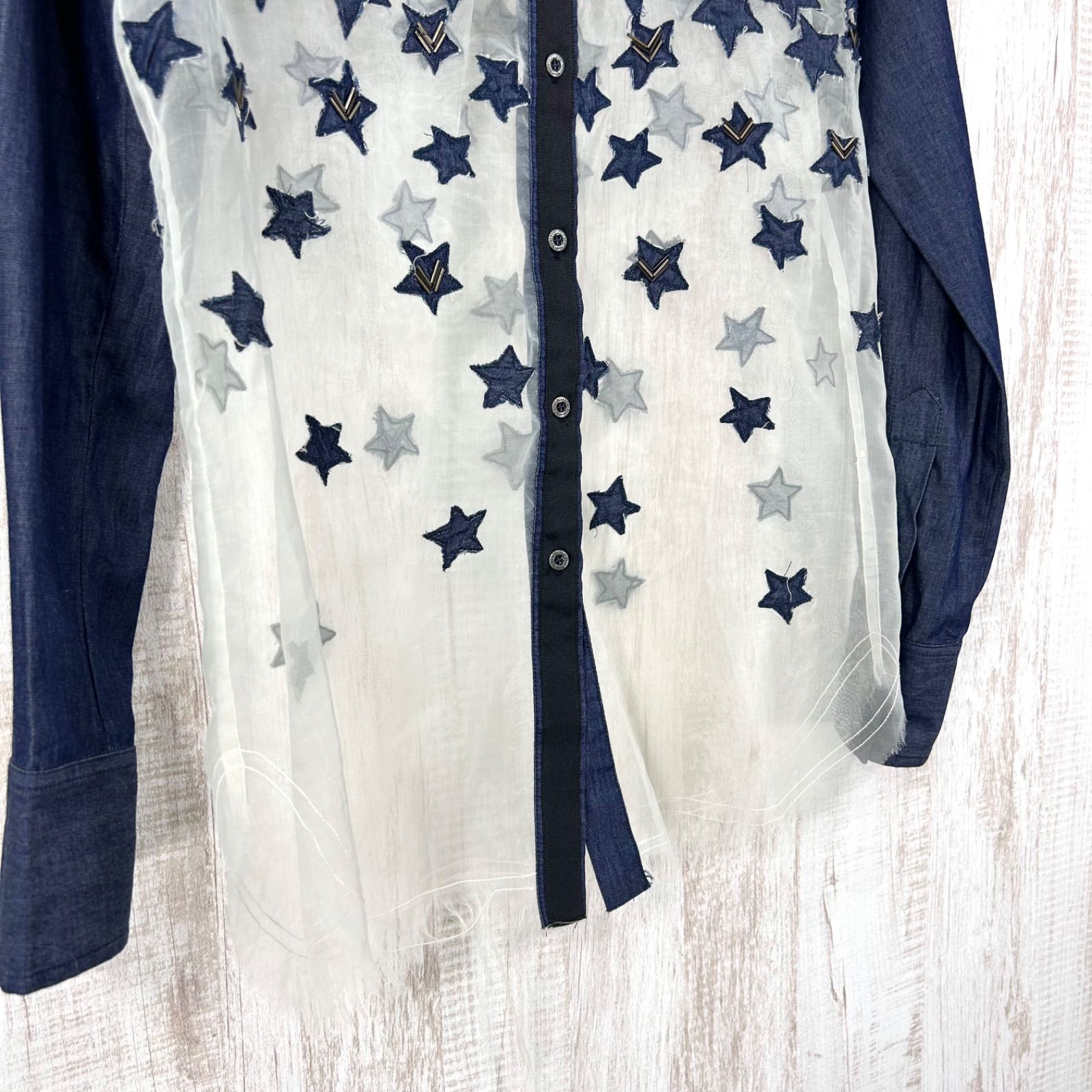 00s DIESEL ALL STAS ディーゼル 星刺繡 スター デニム シースルー 異 