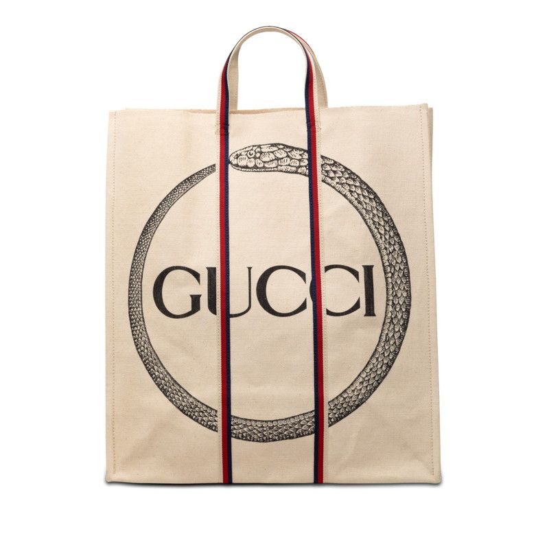 グッチ ウロボロス トートバッグ 484690 ベージュ キャンバス レディース GUCCI【1-0266958】