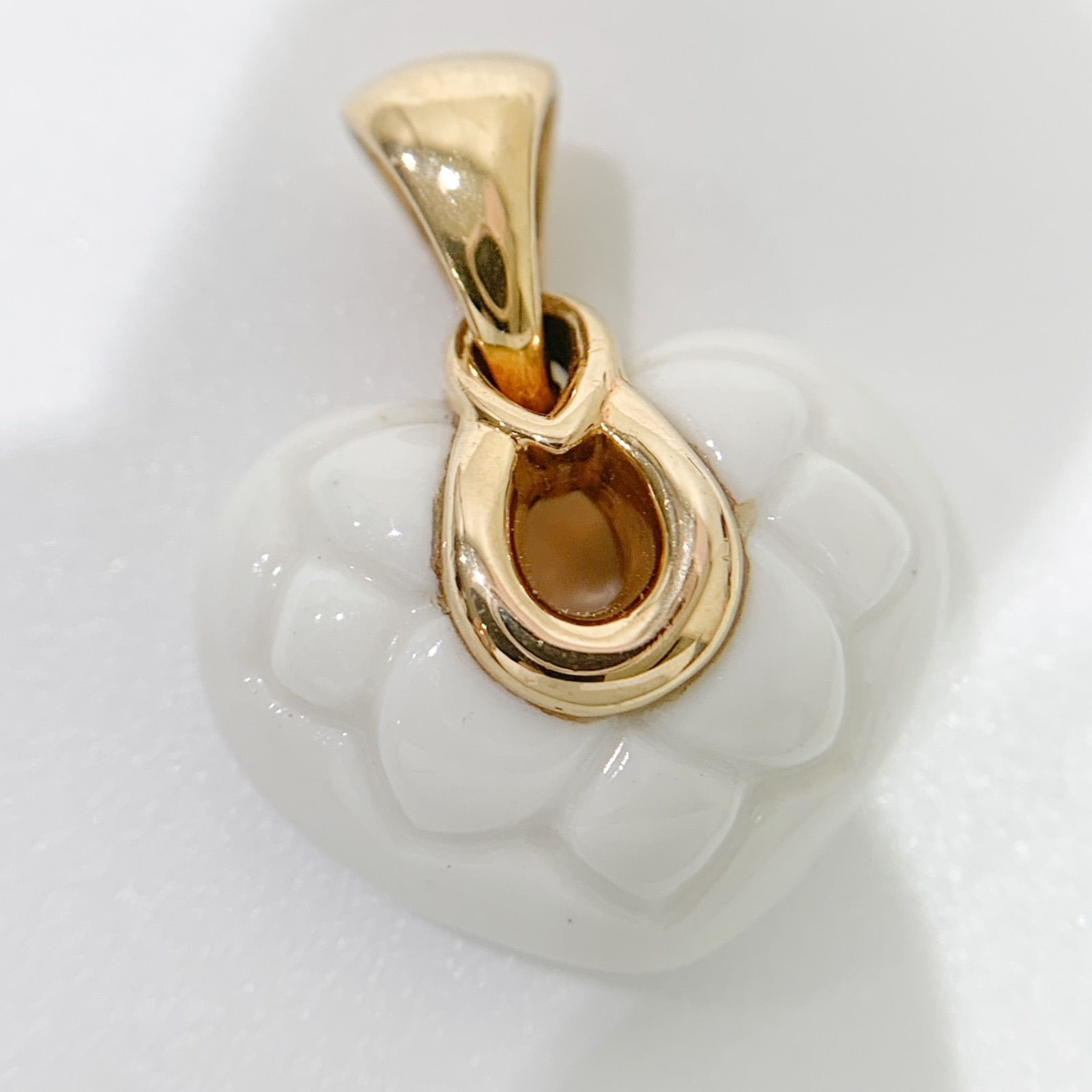【中古】ブルガリ BVLGARI チャンドラ　セラミック　ペンダントトップ　ハートモチーフ　K18YG イエローゴールド　750