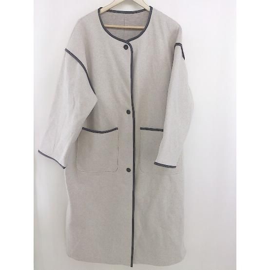 ■ Aunt Marie's アントマリーズ パイピング 長袖 コート サイズF ベージュ レディース 【中古】 【1207010000054】