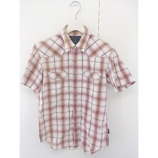 ◇ R.NEWBOLD アール ニューボールド チェック 半袖 シャツ サイズM ホワイト レッド ブラック系 メンズ 【中古】 【1207010007312】
