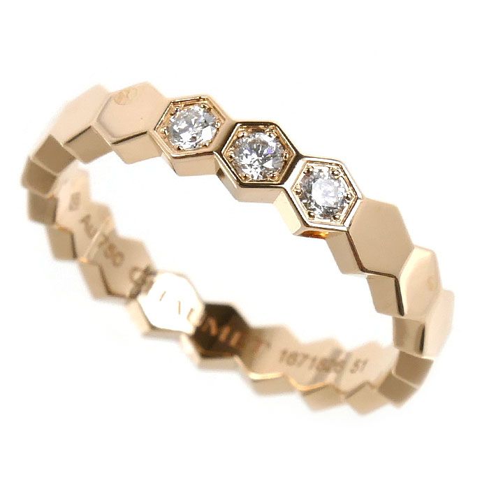 Chaumet ショーメ K18PG ピンクゴールド ビーマイラブ リング・指輪 083361 ダイヤモンド 11号 51 3.4g レディース 中古 美品