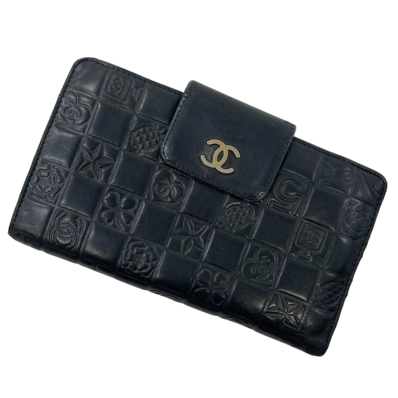 【中古】CHANEL | シャネル アイコンライン 二つ折り長財布 ブラック【尾張小牧店】