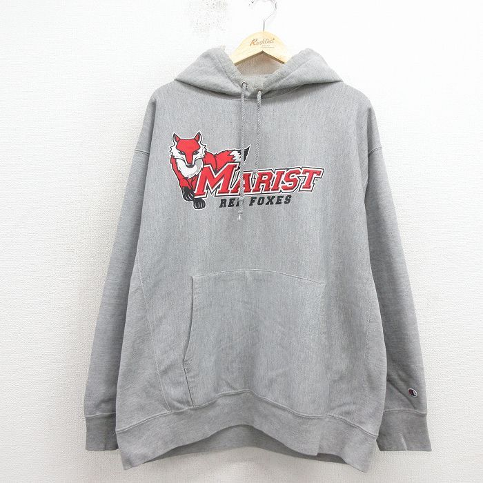 XL/古着 長袖 チャンピオン Champion リバースウィーブ パーカー メンズ 00年代 00s MARIST 大きいサイズ グレー 霜降り 26apr17