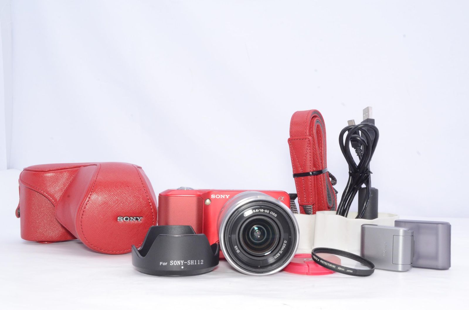 SONY NEX-3 ズームレンズキット レッド 動作確認済み 実用良好 付属品あり