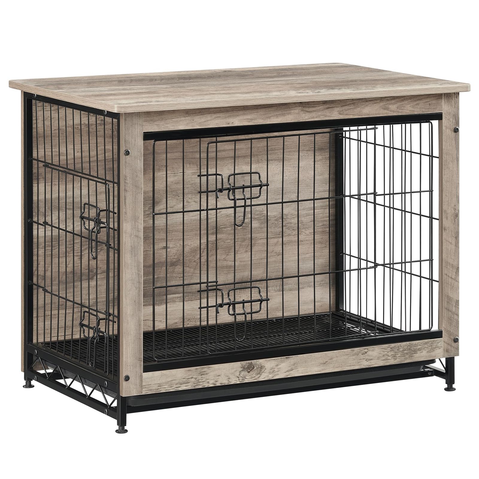 FEANDREA 犬 ケージ 木目調 ウッディサークル 82.5x55.5x64cm インテリア 組立簡単 トレー付き お掃除簡単 天板付き 超小型犬?中型犬向け 犬 ゲージ PFC002G01Y 95515cf8