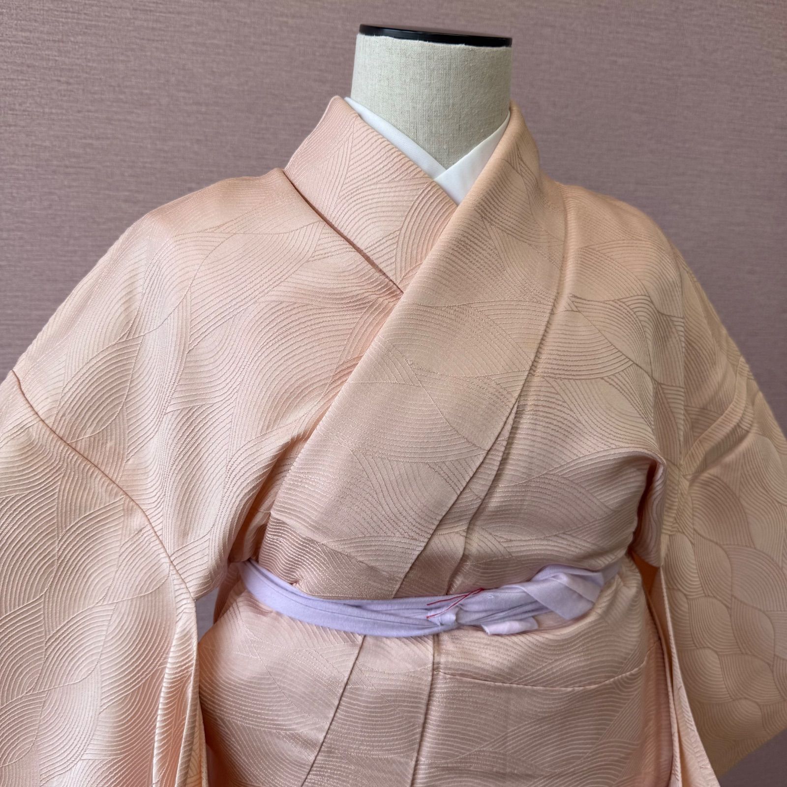 色無地 単衣 着物 紋なし ピンク リサイクル着物 i-1133 - メルカリ
