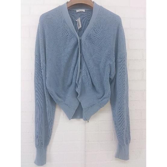 ◇ ITEMS URBAN RESEARCH アーバンリサーチ コットン100% 長袖 ニット カーディガン サイズF ライトブルー系 レディース P 【中古】 【1208240001941】
