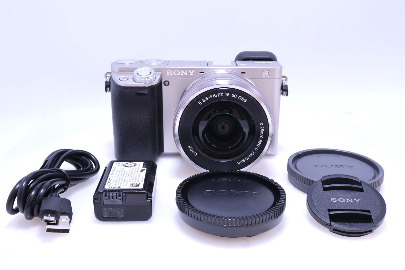 【7,991回 美品】SONY α6000 パワーズームレンズキット E PZ 16-50mm F3.5-5.6 OSS シルバー ILCE-6000L S ミラーレス一眼