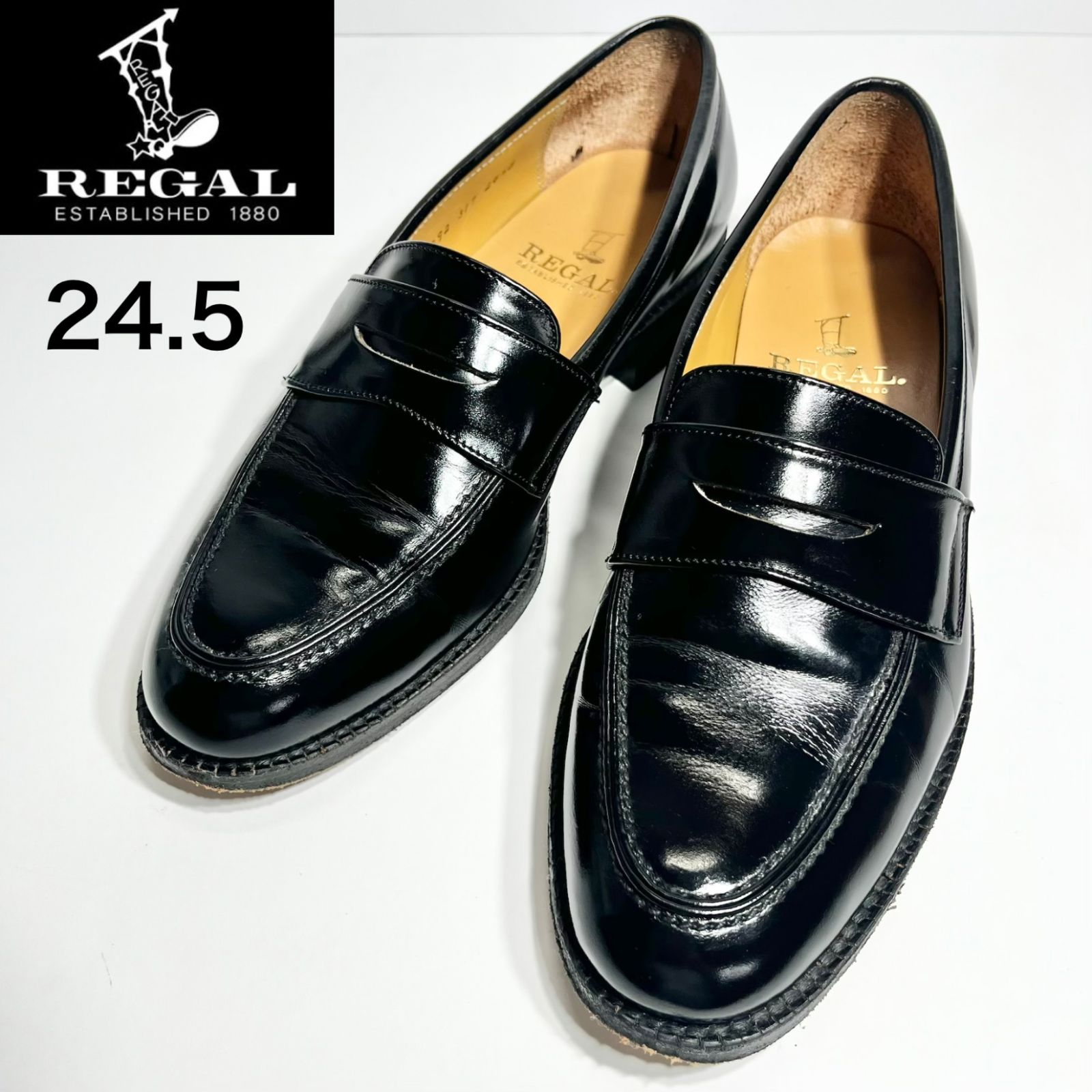 REGAL リーガル コインローファー 【美品】2792 黒 24.5cm メンズ 