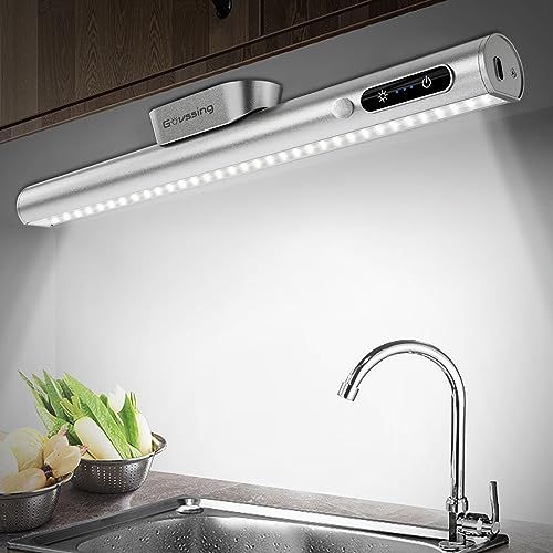 Govssing LEDライト 人感センサー 35cm 充電式 4000mAh 大容量 キッチン 三段階調色 無段階調光 取付簡単 両面テープ/磁石付属/ネジ締め付け 自動点灯 省エネ 高感度 高輝度 玄関/寝室/クローゼット/子供部屋/廊下 f30311f4