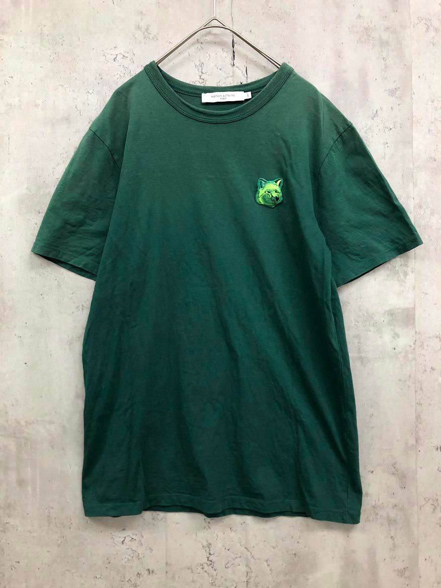 MAISON KITSUNE メゾンキツネ COOL-TONE FOX HEAD CLASSIC TEE-SHIRT Tシャツ sizeXXS/緑 ■■◎レディース