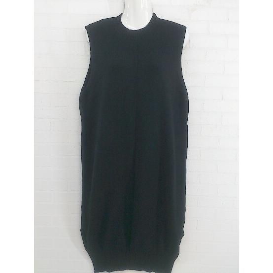 ◇ TRUE COLORS MARKET サイドスリット ノースリーブ 膝下丈 ニット ワンピース ブラック レディース P 【中古】 【1208250003508】