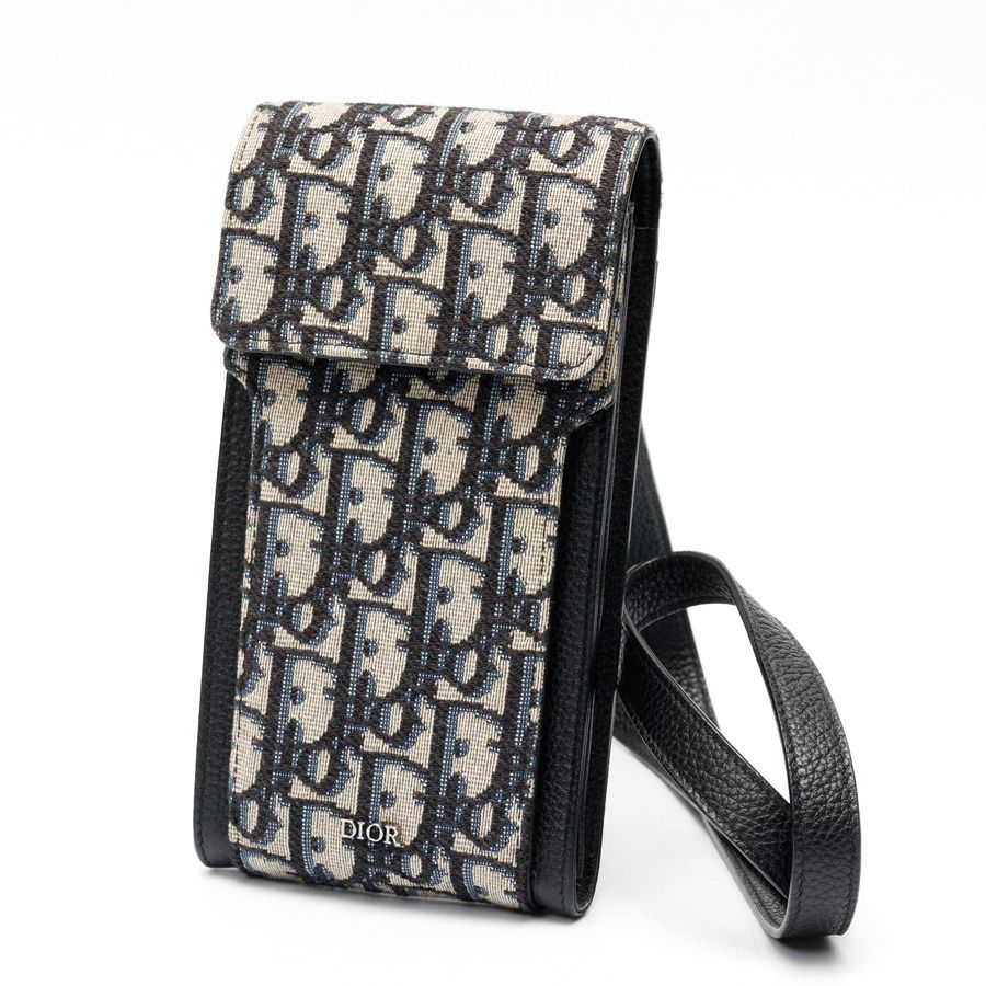 ディオール / DIOR　ショルダーポーチ / フォンホルダー　オブリーク ジャガード　ベージュ/ブラック 【中古】
