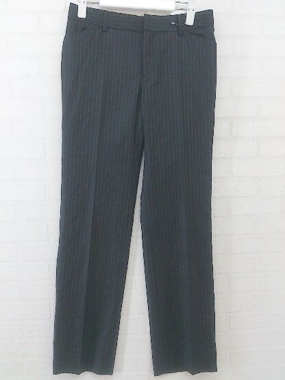 ◇ UNITED ARROWS ユナイテッドアローズ ストライプ スラックス パンツ サイズ36 ダークグレー グレー レディース P 【中古】 【1208260002256】