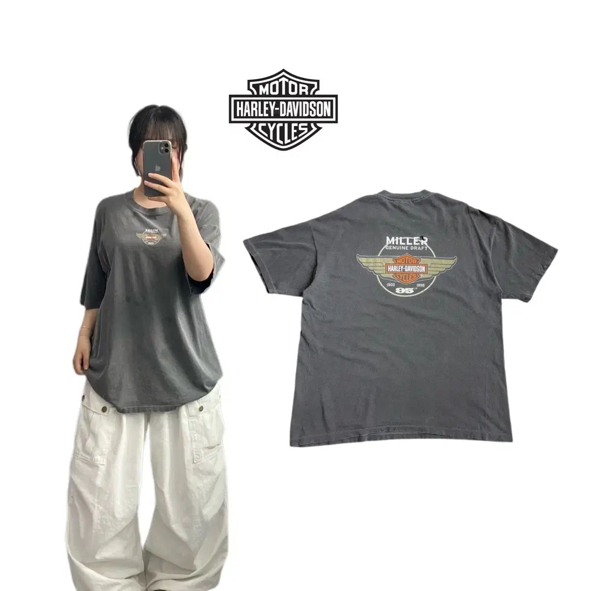 ハーレーダビッドソン サン フェード ヴィンテージ 半袖 Tシャツ