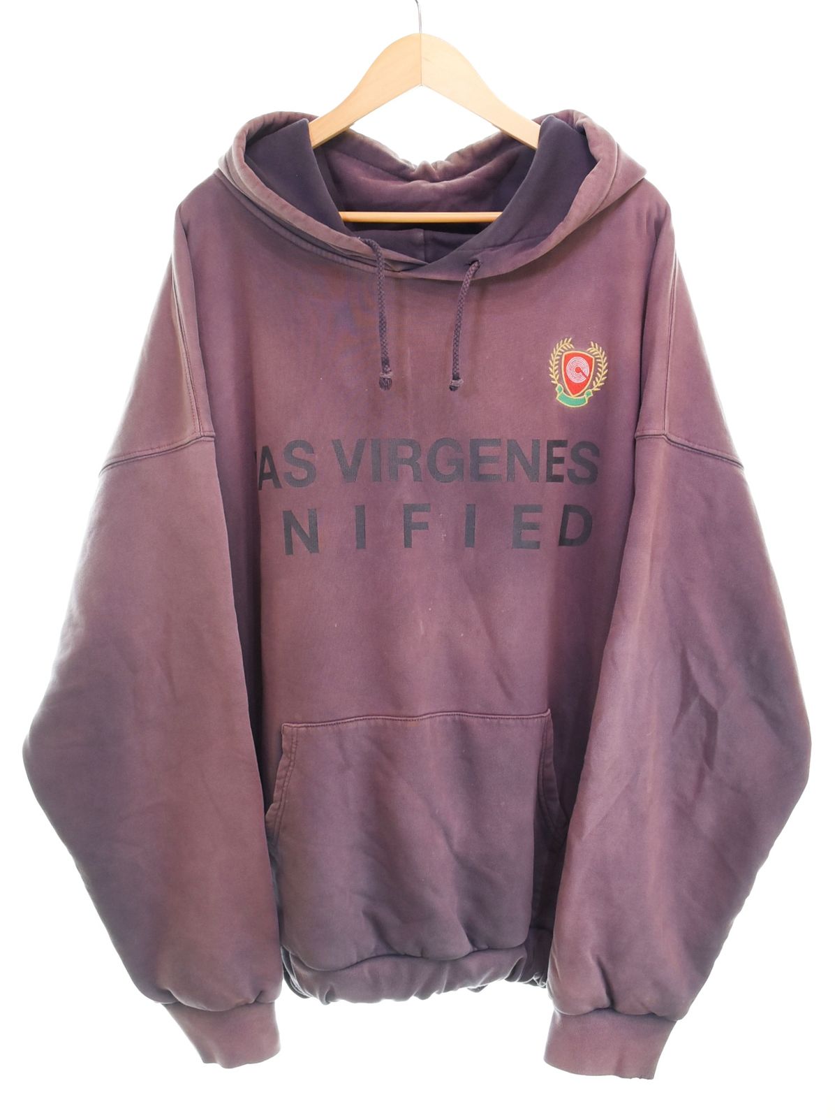 イージー YEEZY SEASON5 Oversized Double Layered Hoodie オーバーサイズ ダブルレイヤード フーディー パーカー フェード KW5U2022 O42 L パーカ ワインレッド Lサイズ 103MT-4554