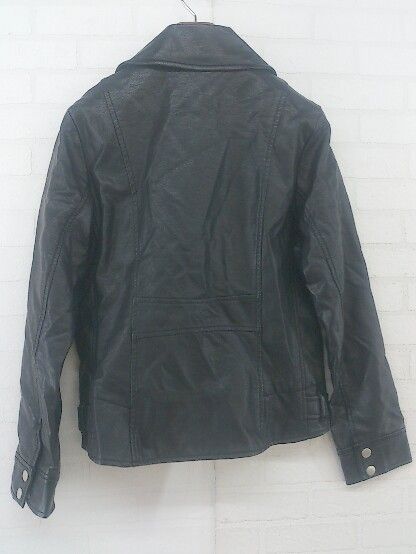 ◇ riche glamour リシェグラマー フェイクレザー 長袖 ライダース ジャケット サイズM ブラック レディース P 【中古】 【1208260008869】