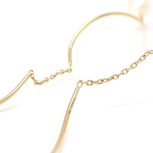 TASAKI アメリカン ピアス 750 チェーン ウェーブ K18 パール 5.8mm