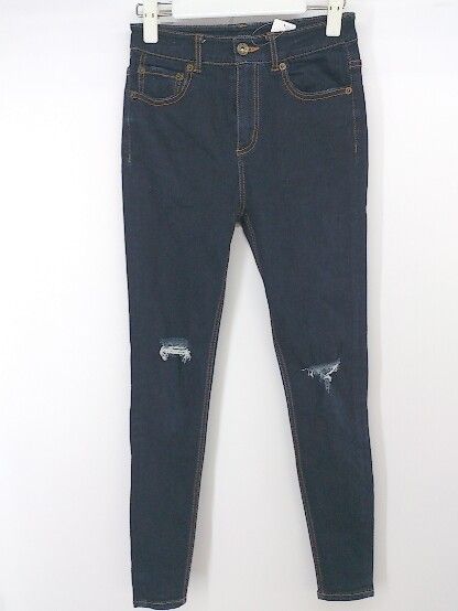 ◇ JEANASIS ジーナシス ダメージ加工 スキニー デニム ジーンズ パンツ サイズS ネイビー レディース P 【中古】 【1208260012118】