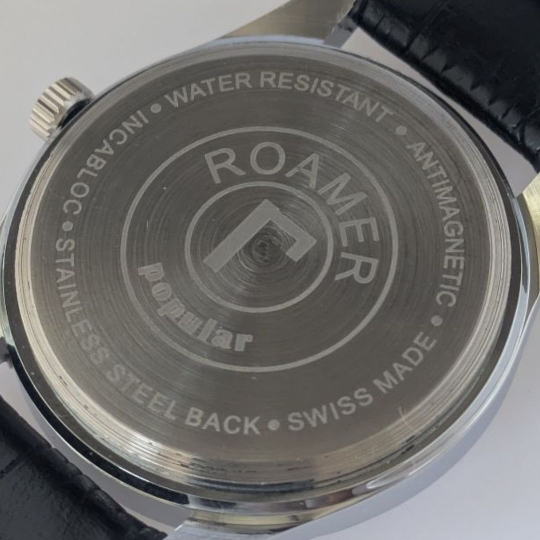 OH済・稼働品】ROAMER ローマー 手巻き 80s ヴィンテージ☆赤文字盤