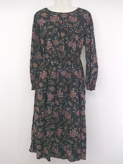 ◇ PAGEBOY ページボーイ ALICIA 花柄 長袖 ロング ワンピース サイズF ブラック マルチ レディース P 【中古】 【1208260016697】 8,645円