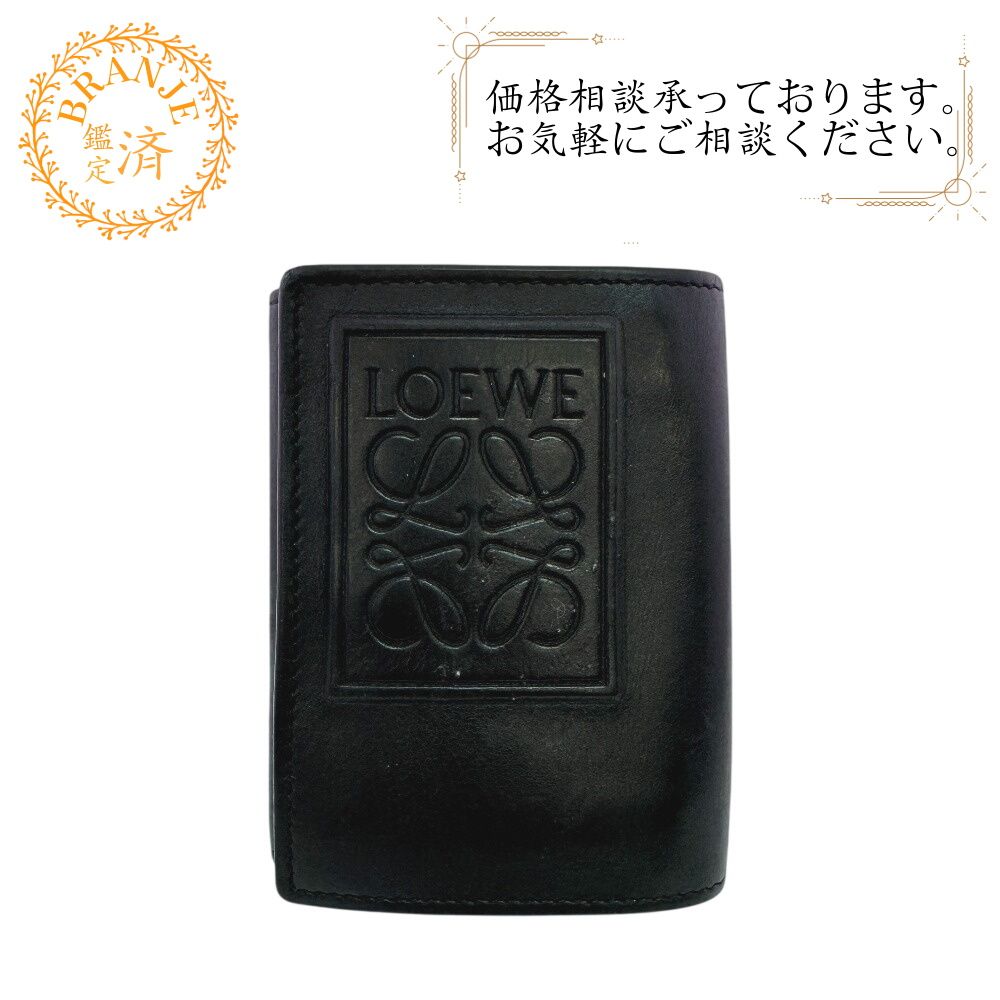 ロエベ コンパクトウォレット トライフォールド ウォレット アナグラム 三つ折り財布