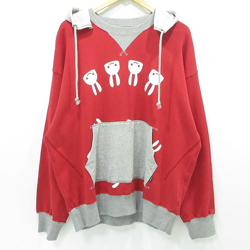 【三重本店】 中古 CUNE | キューン 後付けパーカー うさぎプリント ANFHD06RED レッド サイズ：3 【101】