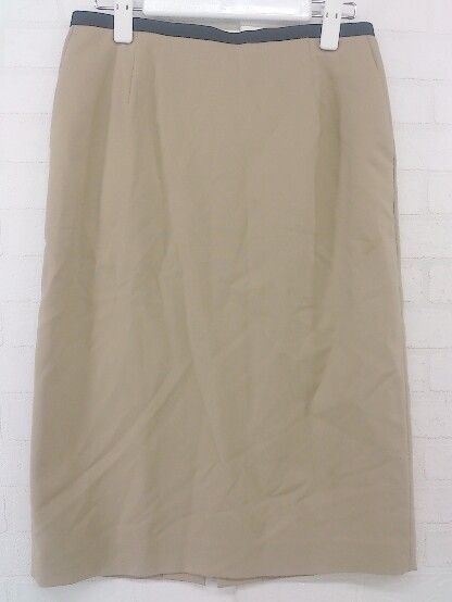 ◇ Demi-Luxe BEAMS デミルクス ビームス パイピング 膝丈 タイト スカート サイズ38 ベージュ ブラック レディース P 【中古】 【1208290000130】