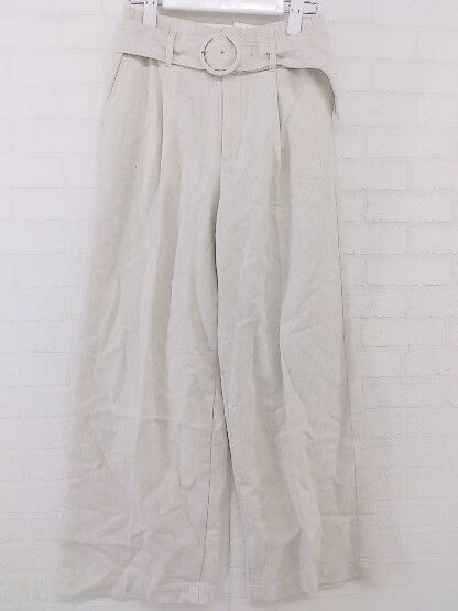 ◇ ◎ green label relaxing UNITED ARROWS センタープレス リネン調 パンツ サイズ36 ベージュ系 レディース P 【中古】 【1208290004268】