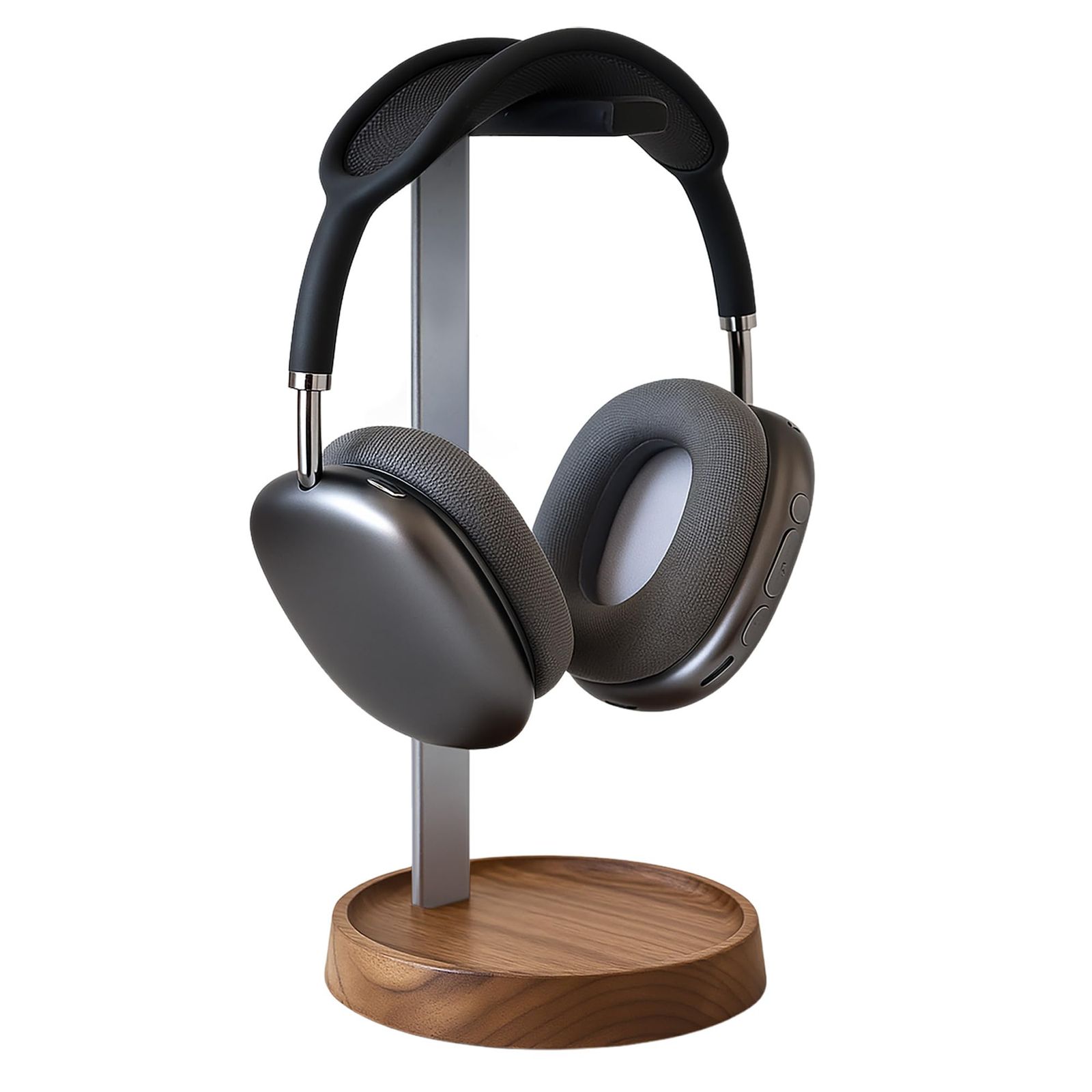 Muso Wood ヘッドホンスタンド 卓上 ヘッドホン スタンド 組み立て簡単 ヘッドセットスタンド 滑り止め ヘッドフォン 立て（ウォールナット＋アルミニウム合金）kk 38ae17d4