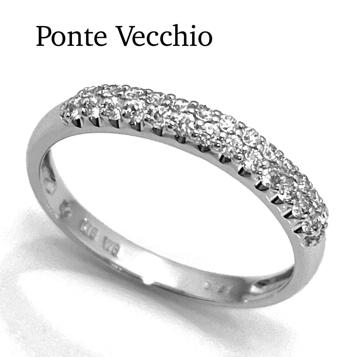 Ponte Vecchio / ポンテヴェキオ　パヴェ ダイヤリング　K18WG　0.22ct　10号
