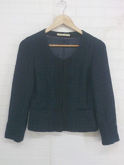 ◇ NOLLEY'S sophi ノーリーズソフィー フォーマル 長袖 ノーカラー ジャケット サイズ36 ネイビー レディース P 【中古】 【1208310003745】