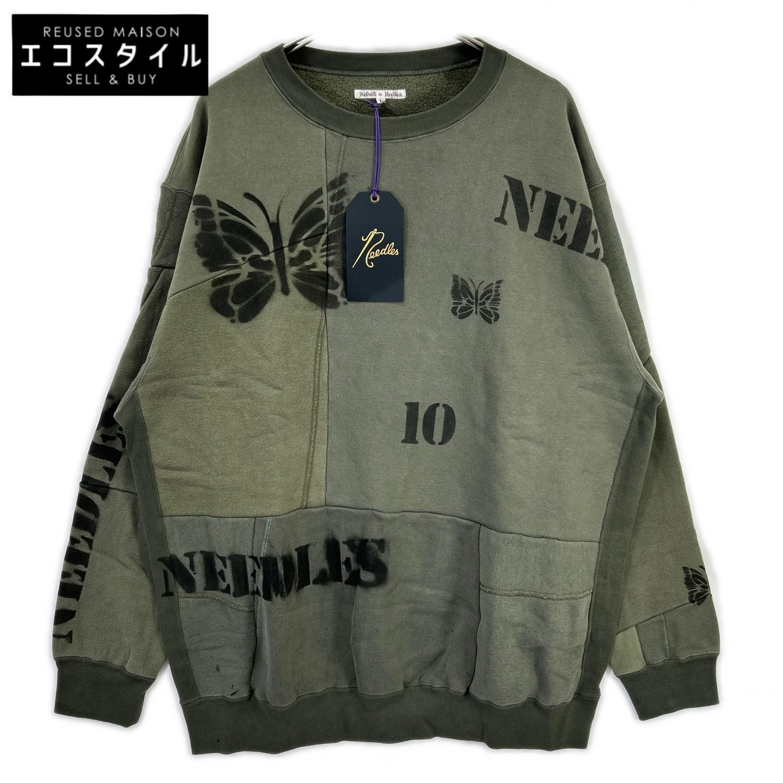 needles　ニードルズ　カーキ Rebuild by Needles 23SS Army Sweat-Crew Neck　L