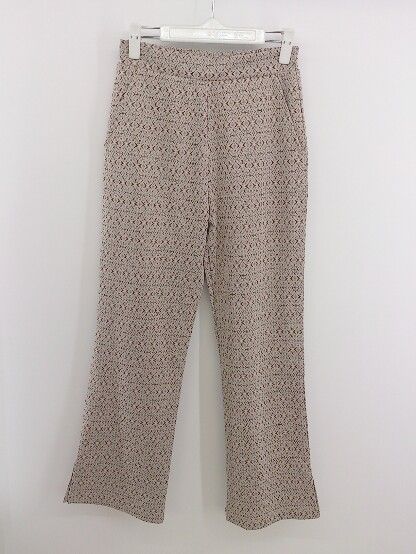 ◇ PAGEBOY ページボーイ 総柄 ラメ パンツ サイズF ベージュ ボルドー系 マルチ レディース P 【中古】 【1209020000406】