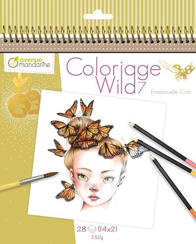 Avenue Mandarine アベニューマンダリン カラーリングブック Wild7(女のコと森の動物2) ぬり絵・大人のぬり絵avmgy134 ライトブルー送料無料 fdbd1170