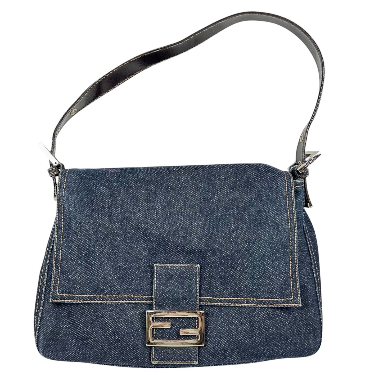 【FENDI】 フェンディ マリンバケット26325 デニム SV金具 バッグ インディゴ ブルー ショルダーバッグ 肩掛け 【中古】USED-AB 【9304】