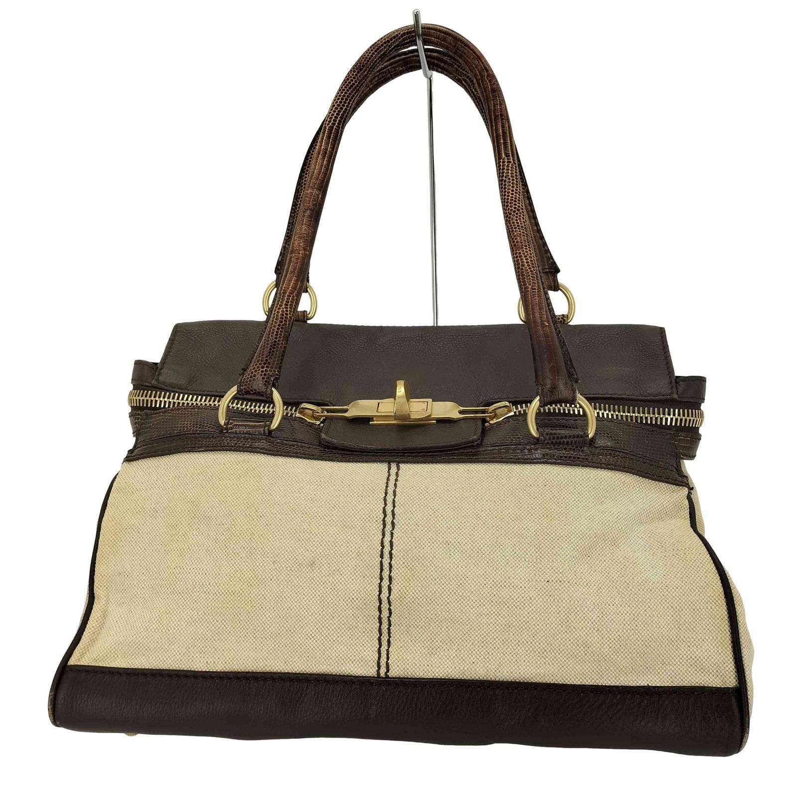 マックスマーラ MAX MARA MARGAUX マルゴー レザーキャンバストートバッグ レディース 表記無