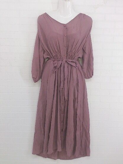 ◇ ◎ grove グローブ 七分袖 ロング ワンピース サイズS ワイン系 レディース P 【中古】 【1209050001831】 8,878円