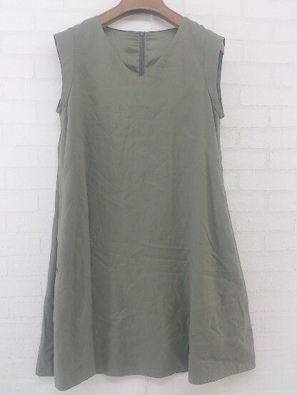 ◇ fredy emue フレディ エミュ ノースリーブ 膝丈 ワンピース サイズ36 カーキ レディース P 【中古】 【1209050001428】