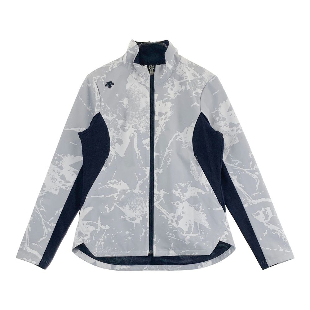 サイズ：S DESCENTE GOLF デサントゴルフ 裏起毛 ジップジャケット 総柄 グレー系 [240101686952] ゴルフウェア レディース ストスト