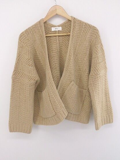 ◇ select MOCA セレクト モカ 長袖 ニット カーディガン サイズF ベージュ レディース P 【中古】 【1209050002418】